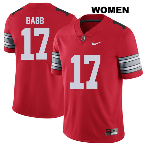 Ohio State Buckeyes Women's Kamryn Babb #17 Red Authentic Nike 2018 Spring Game College NCAA Stitched Football Jersey HX19Y70TR